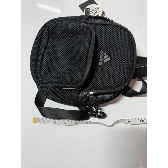 New NWT Adidas black 2-in-1 mini backpack crossbody convertible bag mesh - Picture 7 of 8